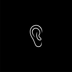 Human ear icon isolated on dark background