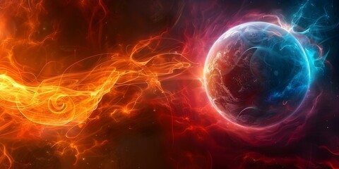 Fototapeta premium Biblical Prophecy Predicts Apocalyptic Events such as War, Famine, and the End of Days. Concept End of Days, Apocalyptic Events, Biblical Prophecy, War, Famine