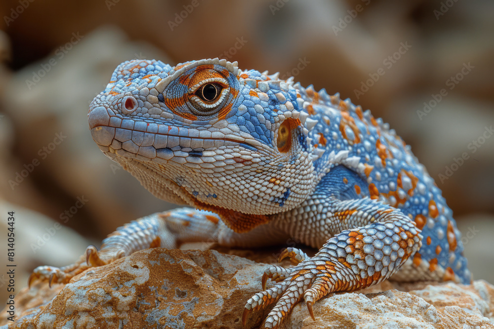 Aufkleber desert dweller with mirror-like scales that reflect the harsh sunlight, creating dazzling patterns,