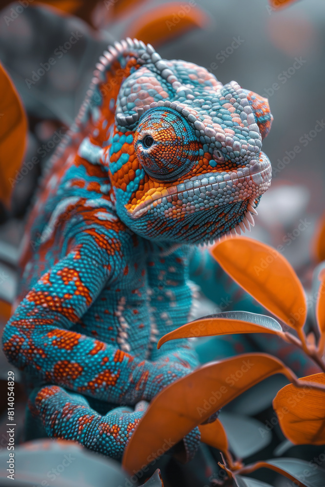 Poster pack animal with a chameleon-like ability to shift its fur pattern and color to communicate,