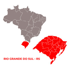 Mapa do Rio grande do sul  Flat © Eduardo