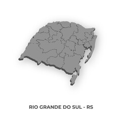 Mapa do Rio grande do sul - Vector 3d © Eduardo