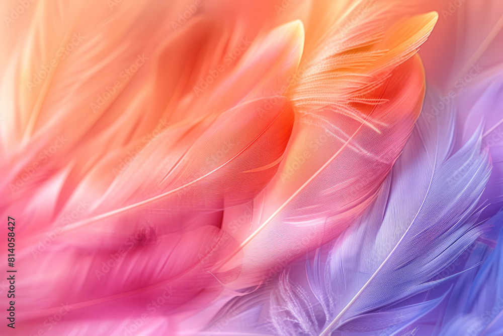 Poster artistic rendering of a whisper, soft, feather-like lines in pastel colors gently flowing across the