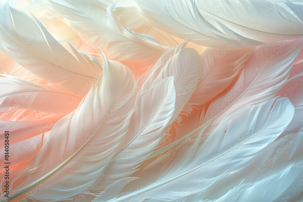 Poster artistic rendering of a whisper, soft, feather-like lines in pastel colors gently flowing across the