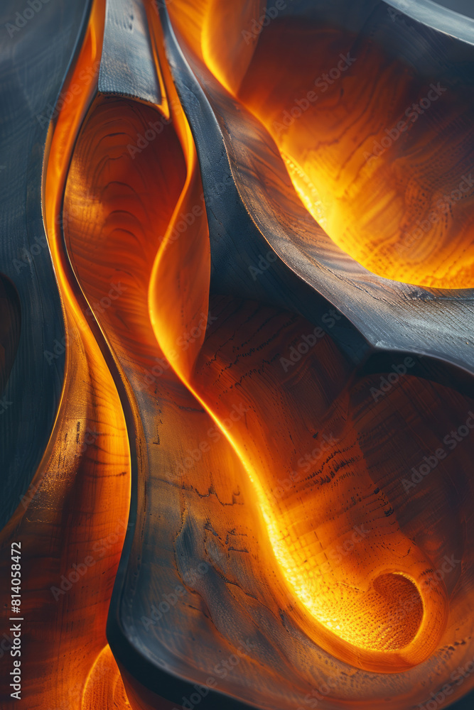 Poster visualization of a violin's melody, smooth, flowing lines with gradual color transitions from warm t