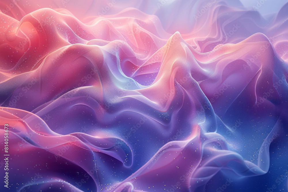 Poster Artistic rendering of a heartbeat at rest, gentle undulating lines in calming colors,