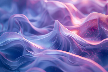 Artistic depiction of ambient music, with cool blues and purples gently merging into serene whites,