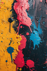 Visualization of a hip-hop battle, with graffiti-inspired splashes of color transitioning sharply between bold, urban tones,