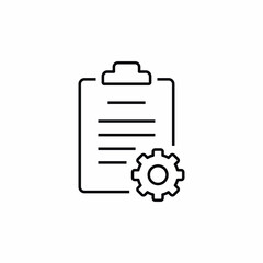 clipboard document settings cog icon