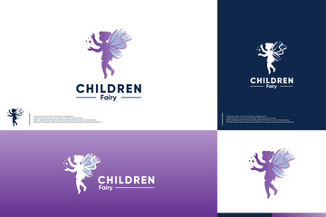 flying fairy, mythology character, children's imagination, logo design template. © dhulpikir