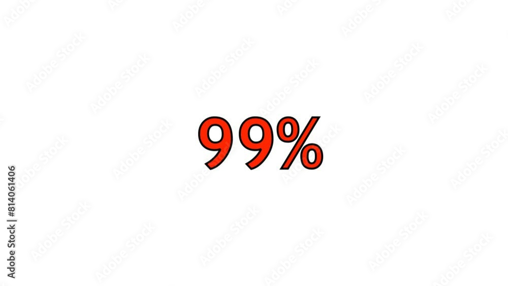 Aufkleber icon percentage level from 0 to 100%. isolated count animation background