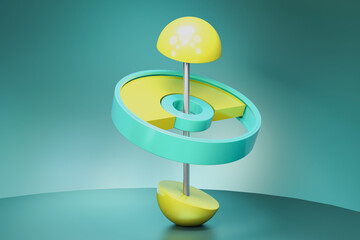 3D illustration. Abstract geometric balance structure.