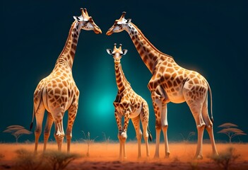 World Giraffe Day ,21 june, Giraffe in its inhabitant place sun light realistic glow add more...