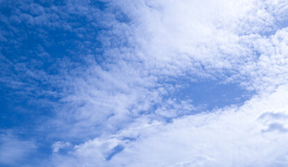Sky with beautiful clouds. Cloud background. Blue cloud texture background. White Clouds on blue...