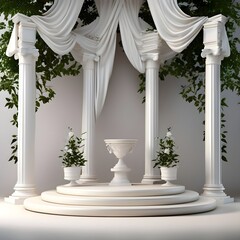 background podium column 3d roman luxury greek white ancient display product classic podium platfor