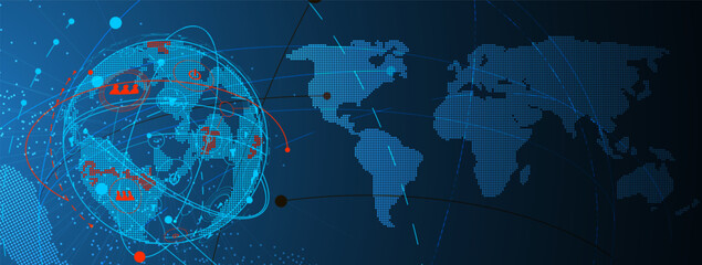 Technology abstract futuristic science background for internet business. Big data concept.Technology abstract futuristic science background for internet business. Big data concept. Vector art.