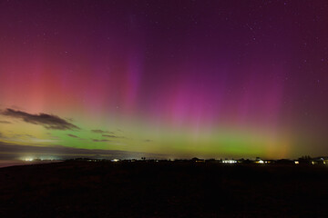 a large solar storm creating an Aurora Australis