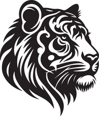 tiger head Silhouette vector illustration design