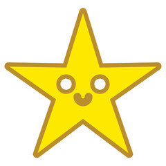 Smile star shape cartoon. Vector illustration.