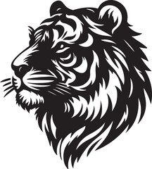 tiger head Silhouette vector illustration design