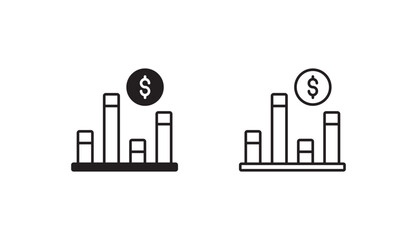 Investment icon design with white background stock illustration