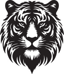 tiger head Silhouette vector illustration design
