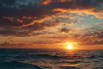 sunset over the sea, summer landscape wallpaper