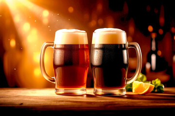 beer bugs fill up beer on table for celebrating beer day