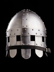 Medieval armor protection. Knight helm.