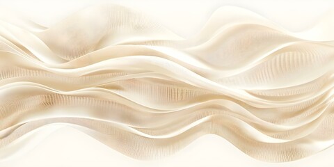 Obraz premium Beige Abstract Waves on White Background. Concept Abstract Art, Beige Color, Waves, Background Design
