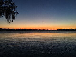 sunset over the lake 