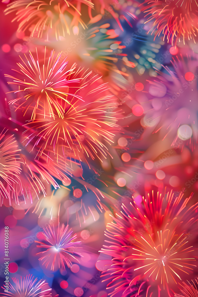 Wall mural Fireworks graphic design for 4th of July and New Year's Eve celebration background.