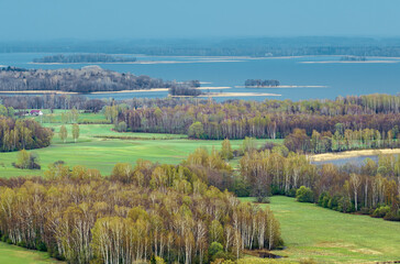 Obraz premium At Sivers lake, Latvian nature, Latgale springtime.