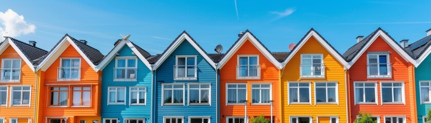 Newly constructed houses on a recently developed residential area