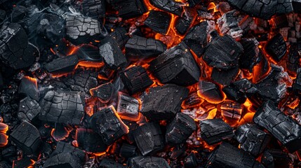 Coal burning, blaze illustration