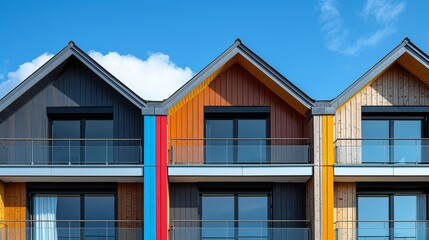 Newly constructed houses on a recently developed residential area