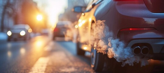 pollution of environment by combustible gas of car