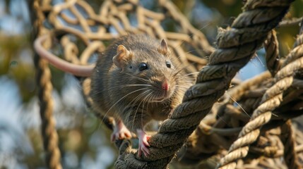Photorealism of A charity fundraiser event featuring a rat-themed obstacle course race, with proceeds going towards rodent control and public health initiatives,Baroque-inspired drama