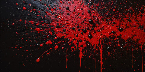 Red and Black Abstract Splatter Art