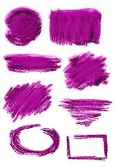 Fioletowe Akwarelowe Plamy i Pociągnięcia Pędzla na Białym Tle © AltisArt
