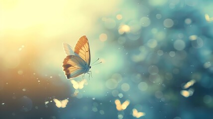Ethereal Butterfly in Sunlit Bokeh: A Dreamy Summer Scene