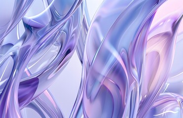 abstract background with a gradient of light purple and blue colors, flowing shapes, 3d rendered, abstract design, glossy surface, curved lines, minimalistic style, glass effect
