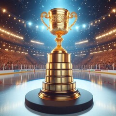 hockey gold cup on pedestal