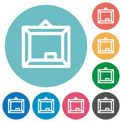Blackboard and chalk outline flat round icons
