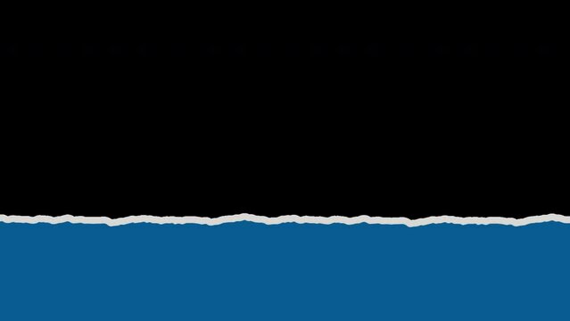 Paper lower third in blue color alpha channel