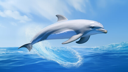 Obraz premium Dolphin Image, Pattern Style, For Wallpaper, Desktop Background, Smartphone Phone Case, Computer Screen, Cell Phone Screen, Smartphone Screen, 16:9 Format - PNG