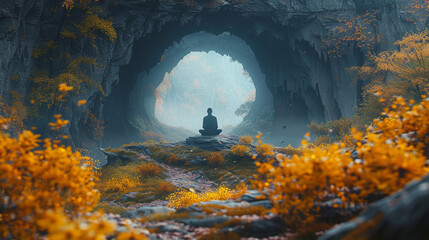  Mystic Autumn Meditation in Enchanted Forest Cave