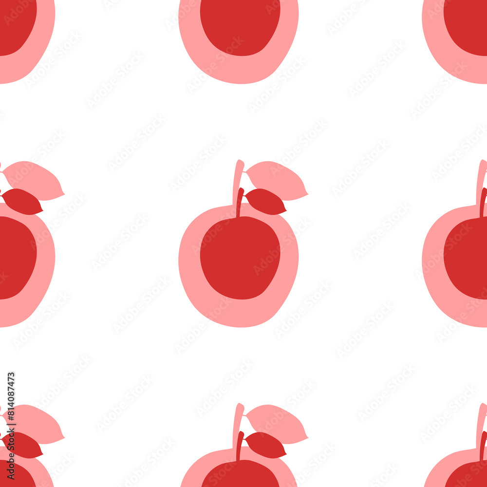 Aufkleber seamless pattern of large isolated red apple symbols. the elements are evenly spaced. illustration o
