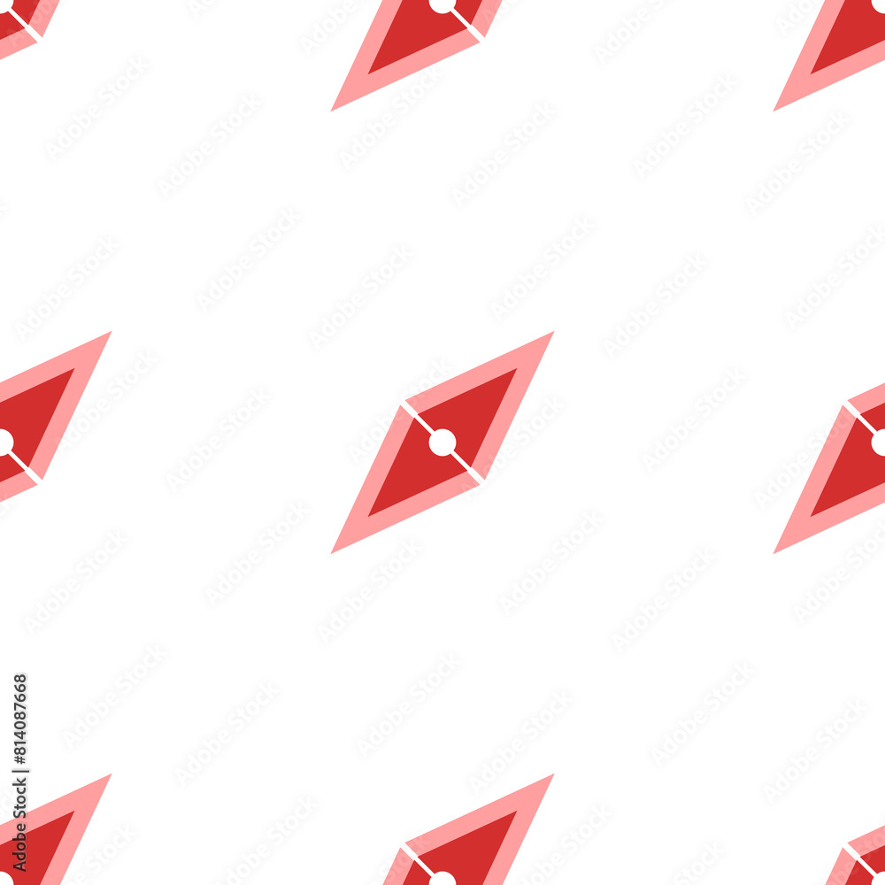 Poster seamless pattern of large isolated red compass symbols. the elements are evenly spaced. illustration