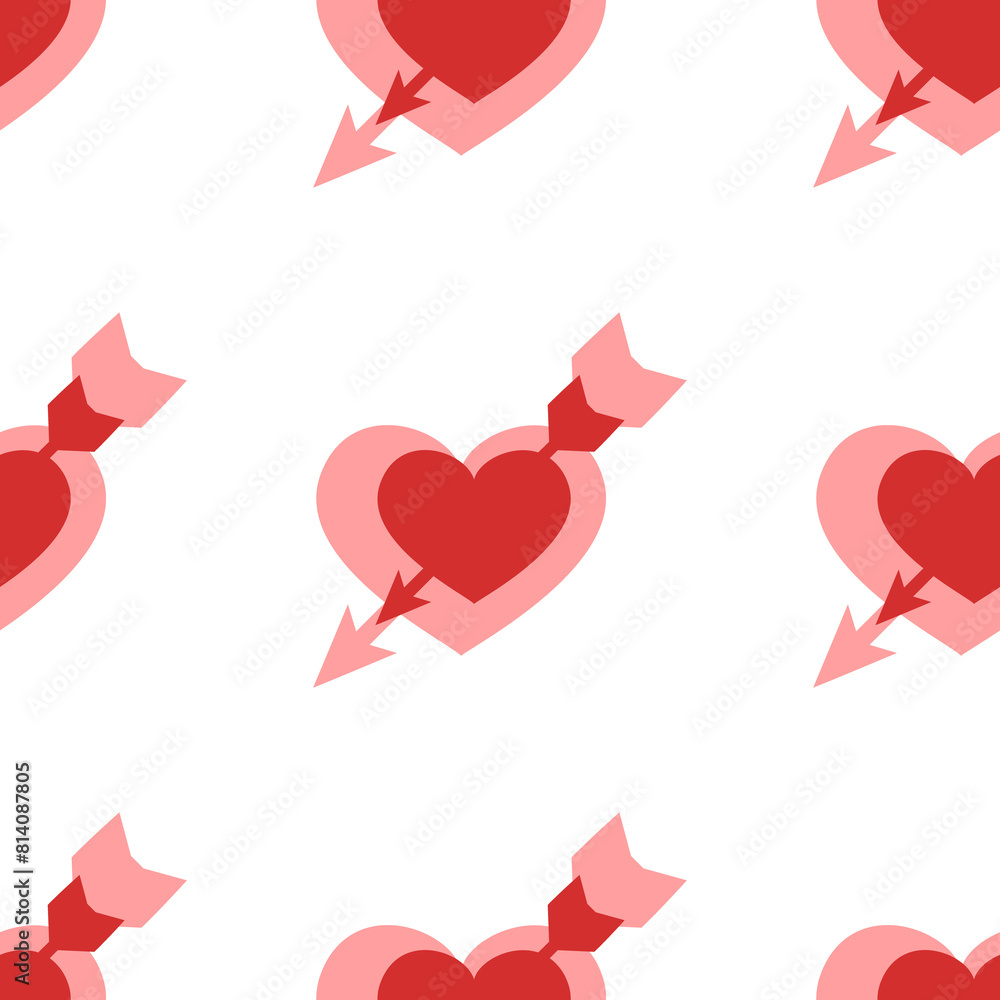 Aufkleber seamless pattern of large isolated red cupid arrow symbols. the elements are evenly spaced. illustra